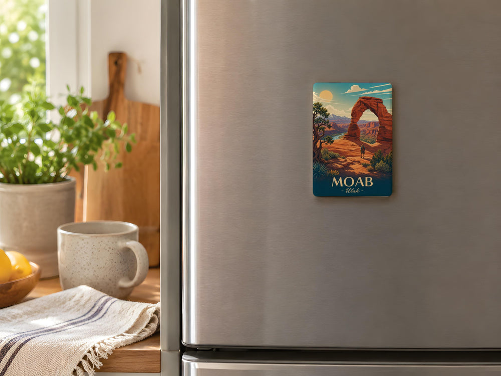 Moab Utah Fridge Magnet, Moab Souvenir Magnet, Utah Travel Gift, Moab National Parks Keepsake, Desert Adventure Magnet