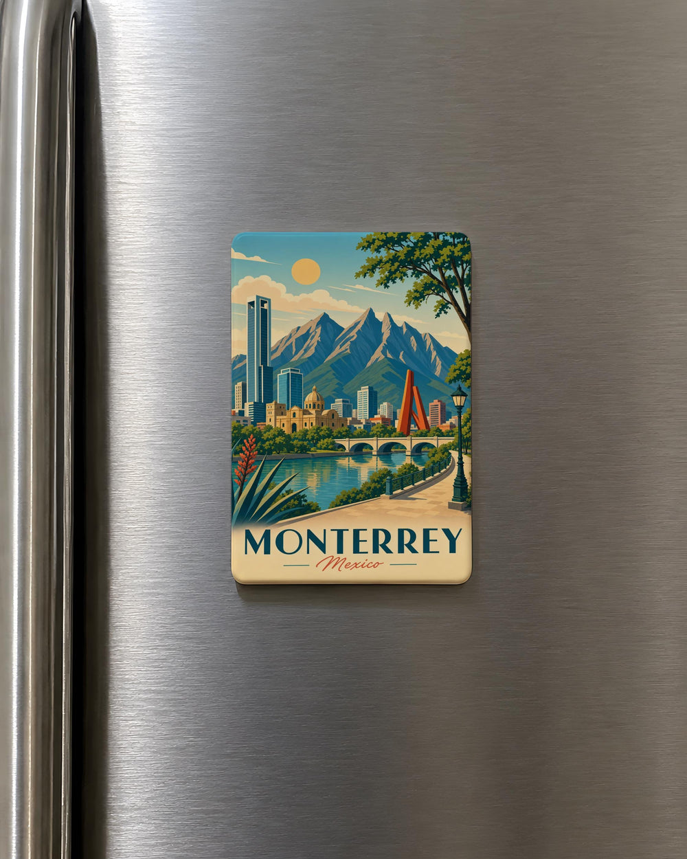 Monterrey Mexico Fridge Magnet, Monterrey City Souvenir Magnet, Nuevo Leon Travel Keepsake, Mexico Landmark Refrigerator Magnet
