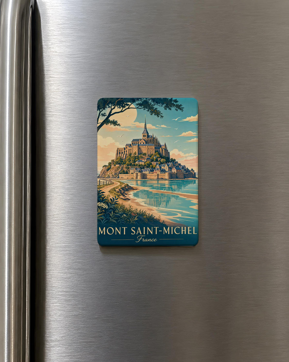 Mont Saint-Michel Fridge Magnet, Normandy France Landmark Souvenir Magnet, Historic Abbey Island Travel Gift