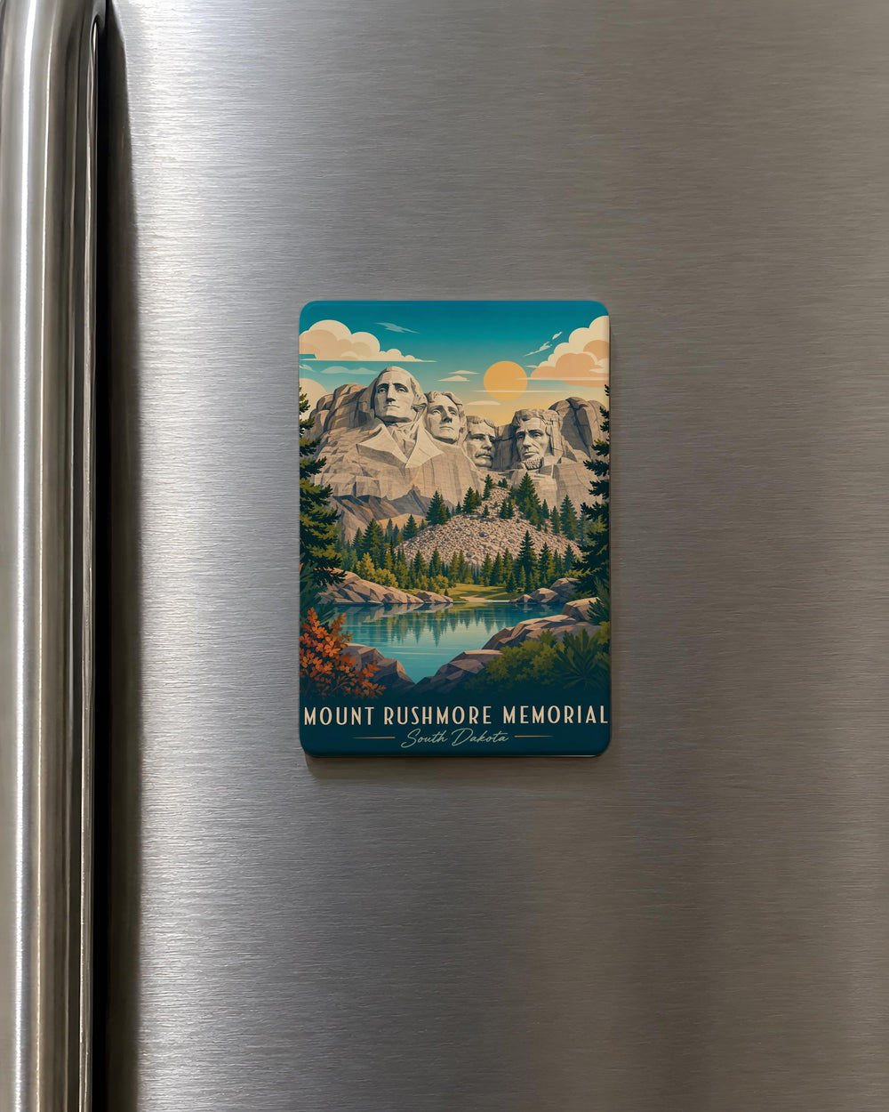 Mount Rushmore Memorial Fridge Magnet, South Dakota Landmark Souvenir Magnet, Presidents Monument Refrigerator Magnet