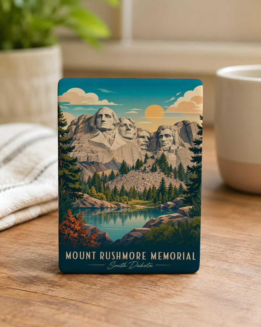Mount Rushmore Memorial Fridge Magnet, South Dakota Landmark Souvenir Magnet, Presidents Monument Refrigerator Magnet