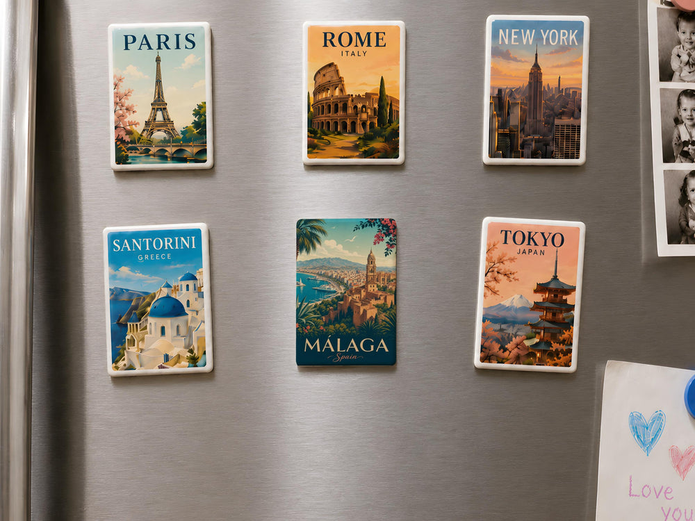 Málaga Spain Fridge Magnet, Málaga Travel Souvenir Magnet, Costa del Sol Spain Destination Keepsake Magnet