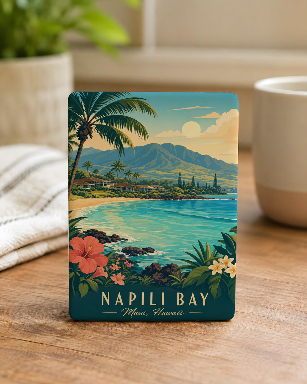 Napili Bay Fridge Magnet, Maui Hawaii Beach Cove Ocean Scenery Souvenir Magnet, Coastal Travel Keepsake Gift