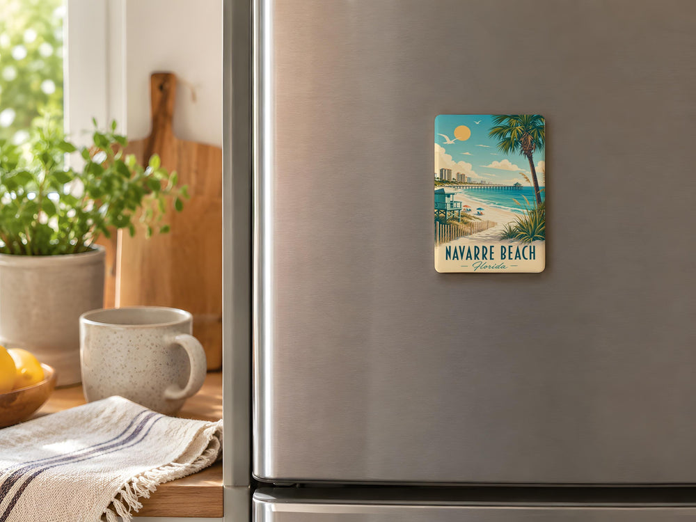 Navarre Beach Fridge Magnet, Florida Beach Souvenir Magnet, Navarre Beach FL Coastal Travel Keepsake Magnet