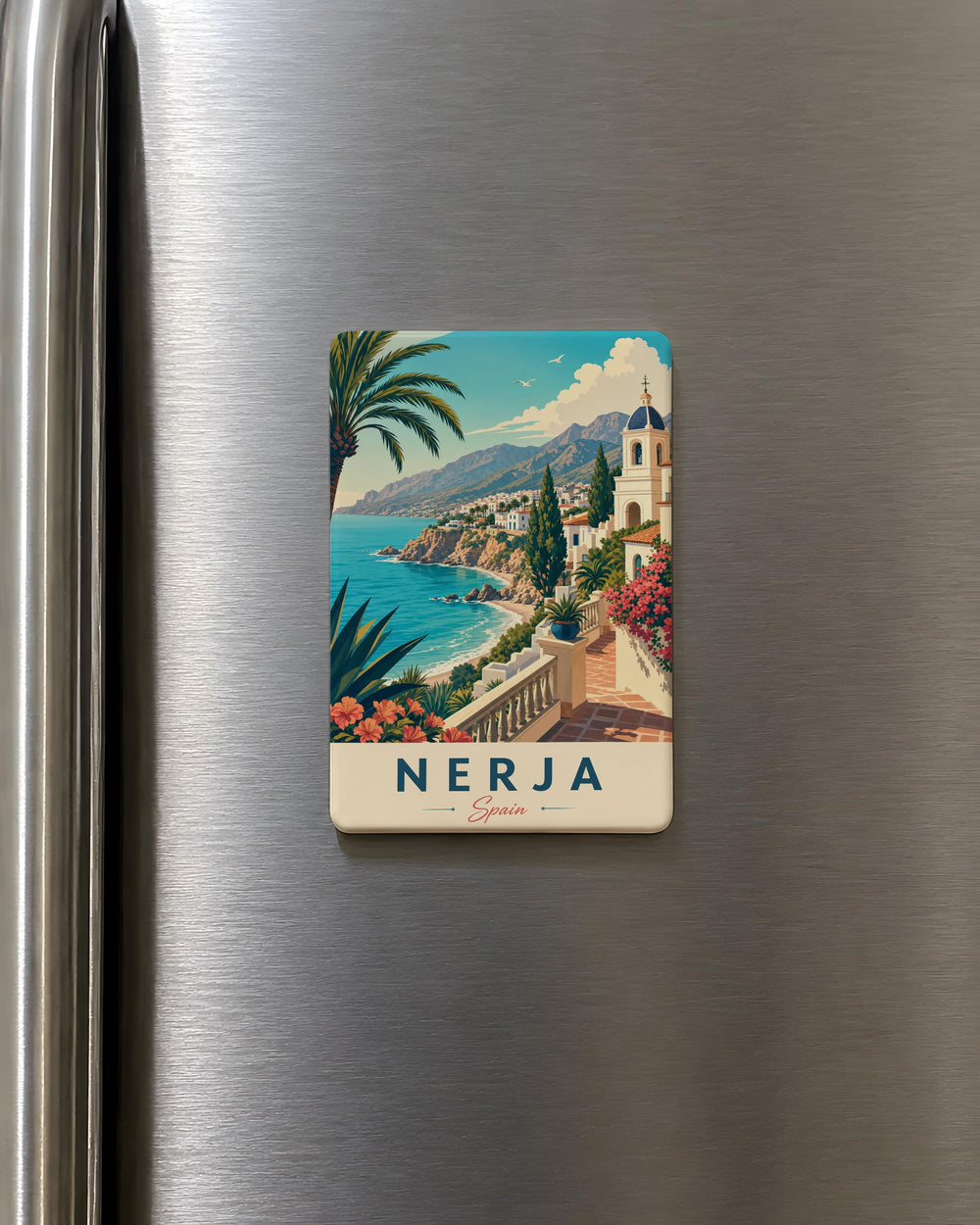 Nerja Spain Fridge Magnet, Costa del Sol Souvenir Magnet, Andalusia Travel Keepsake, Nerja Landmark Refrigerator Magnet