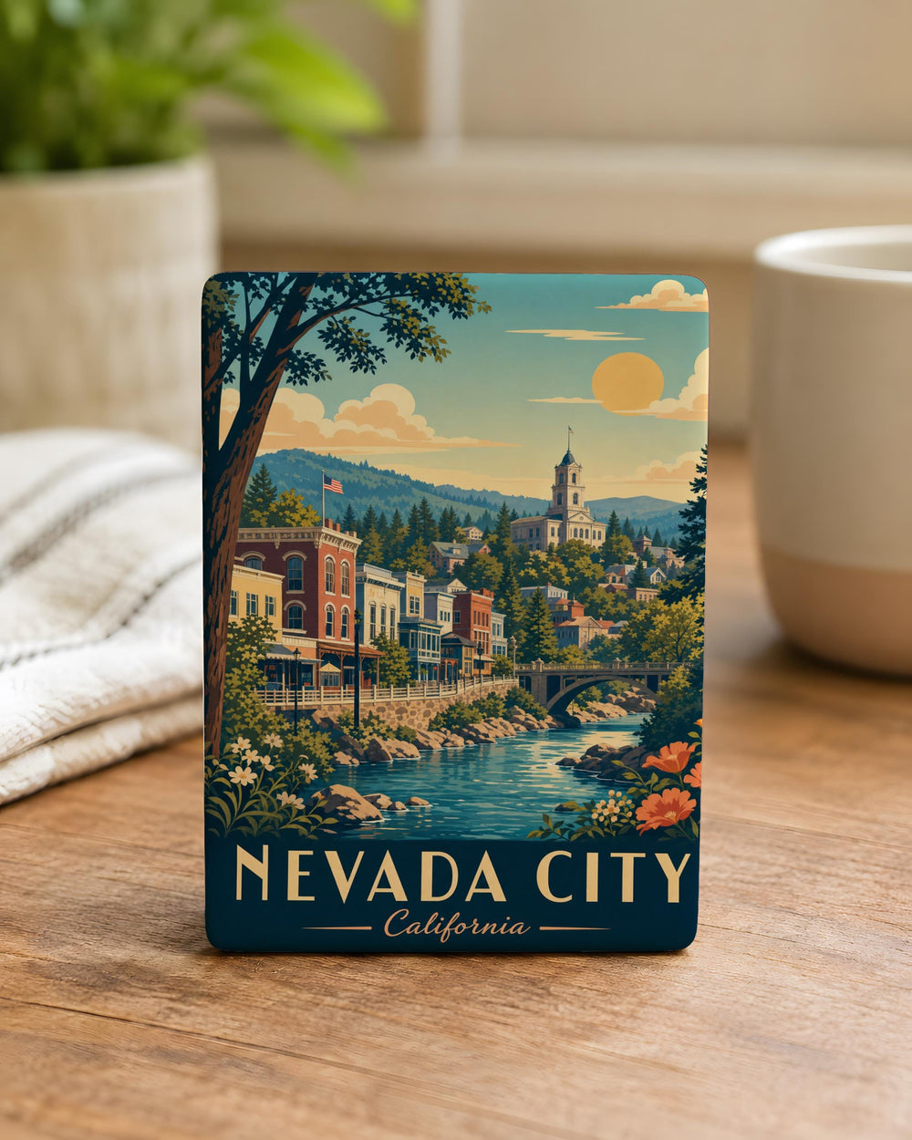 Nevada City CA Fridge Magnet, Nevada City California Souvenir Magnet, Historic Gold Rush Town Travel Keepsake Magnet