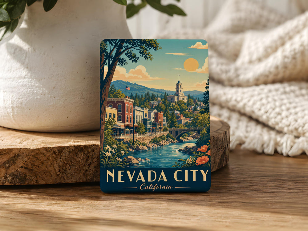 Nevada City CA Fridge Magnet, Nevada City California Souvenir Magnet, Historic Gold Rush Town Travel Keepsake Magnet