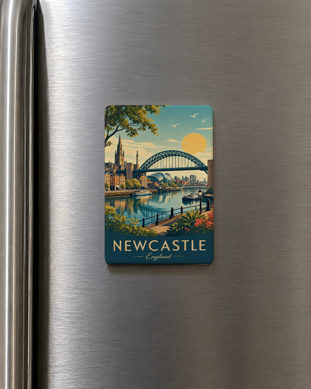 Newcastle England Fridge Magnet, Newcastle upon Tyne Souvenir Magnet, UK Travel Gift, England Landmark Refrigerator Magnet