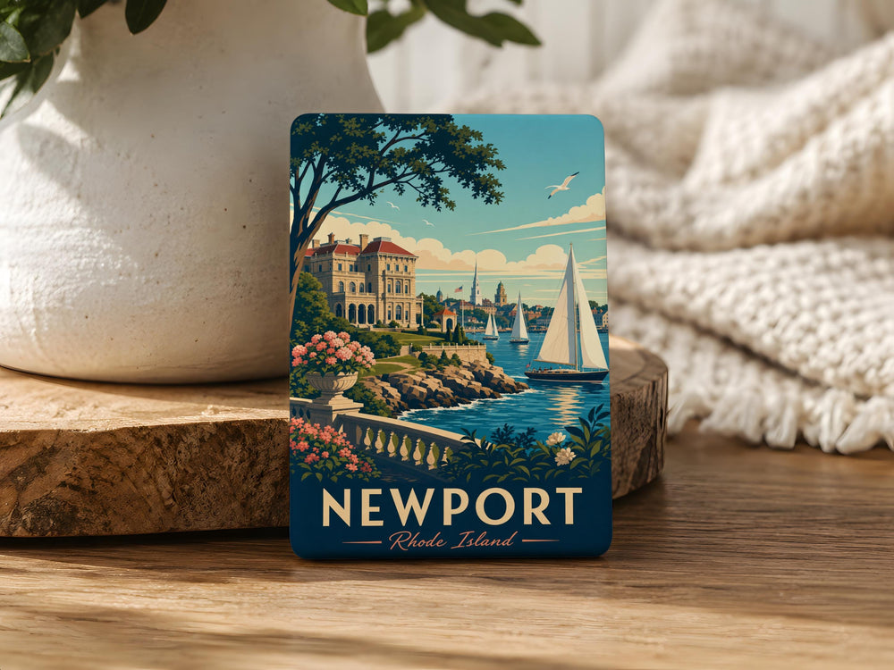 Newport Rhode Island Fridge Magnet, Newport RI Souvenir Magnet, Coastal New England Travel Keepsake Magnet