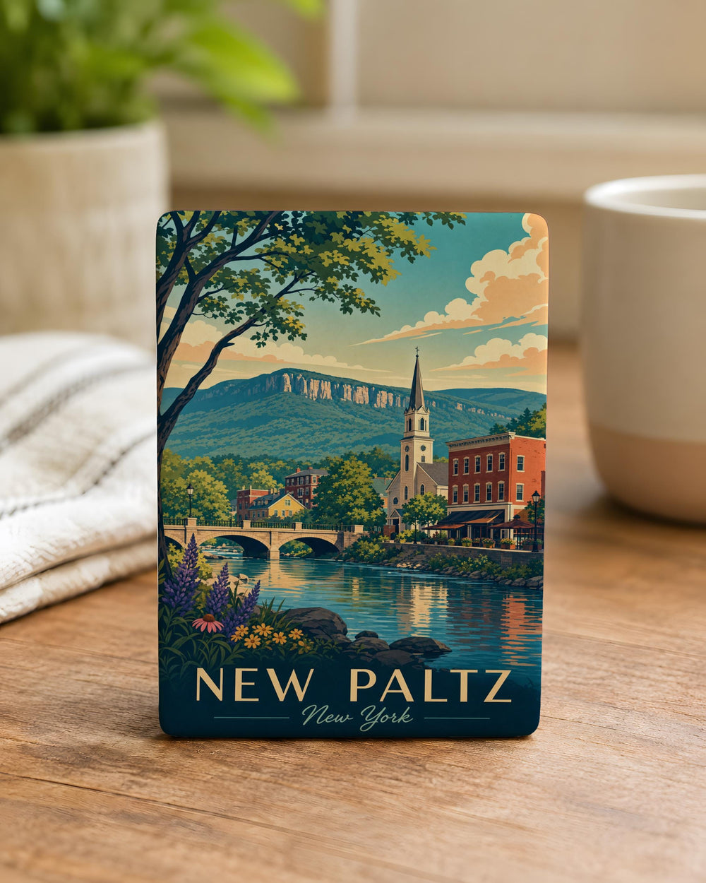 New Paltz NY Fridge Magnet, New Paltz New York Souvenir Magnet, Hudson Valley Travel Gift, New Paltz Keepsake Magnet