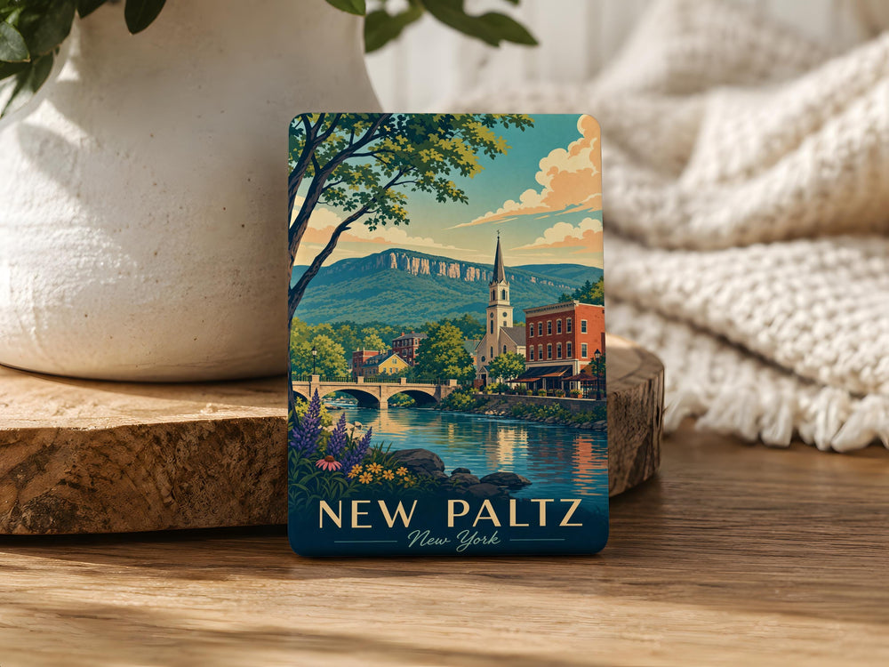 New Paltz NY Fridge Magnet, New Paltz New York Souvenir Magnet, Hudson Valley Travel Gift, New Paltz Keepsake Magnet