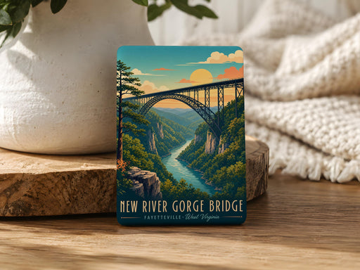 New River Gorge Bridge Fridge Magnet, West Virginia Landmark Souvenir, Scenic Bridge Travel Gift, National Park Keepsake