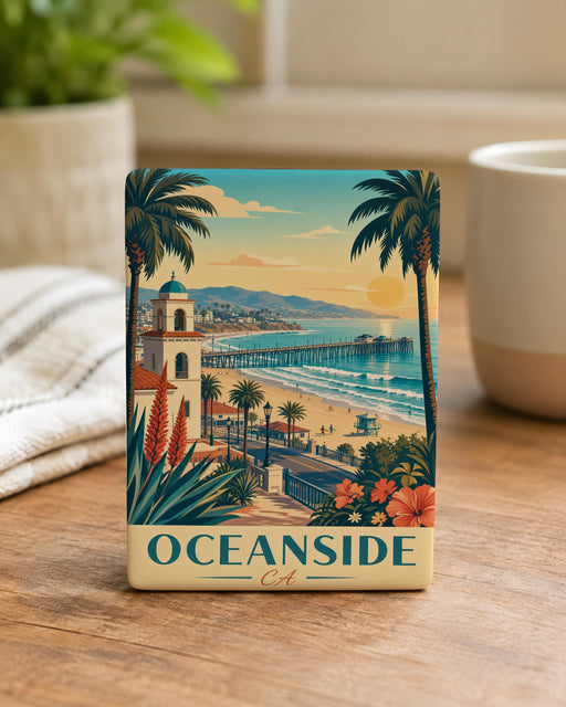 Oceanside CA Fridge Magnet, Oceanside California Souvenir Magnet, Coastal Beach Town Travel Keepsake Magnet