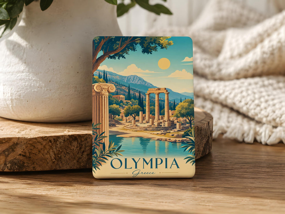 Olympia Greece Fridge Magnet, Ancient Olympia Landmark Souvenir, Greece Travel Gift, Greek History Keepsake Magnet