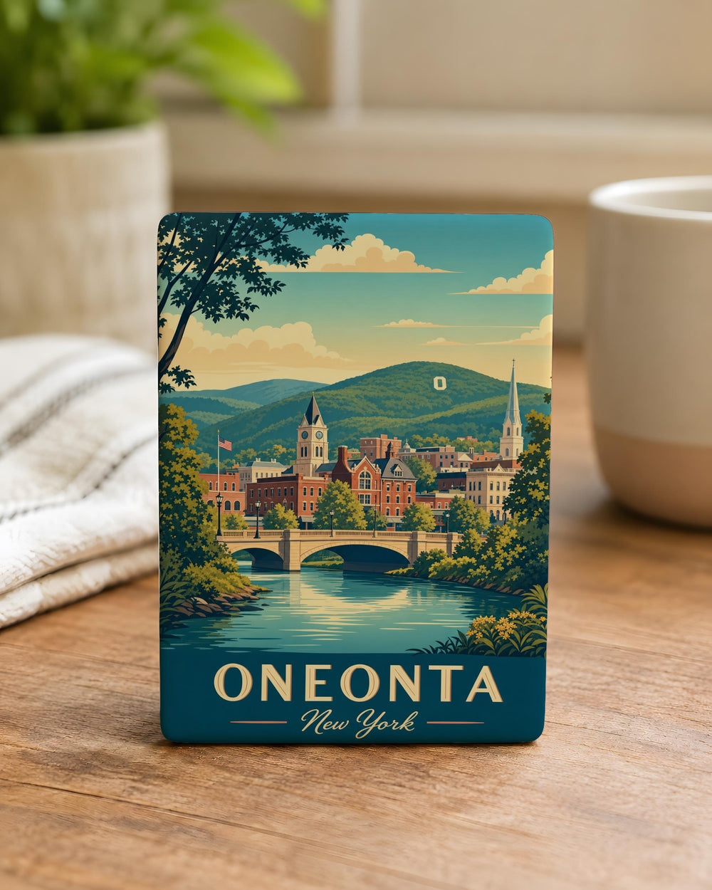 Oneonta NY Fridge Magnet, Oneonta New York Souvenir Magnet, Oneonta NY Travel Gift, Upstate NY Keepsake Magnet
