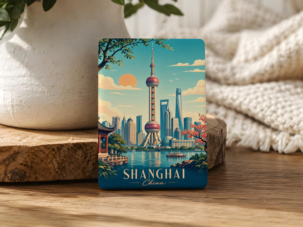 Oriental Pearl Tower Fridge Magnet, Shanghai Landmark Souvenir Magnet, China Travel Keepsake Magnet