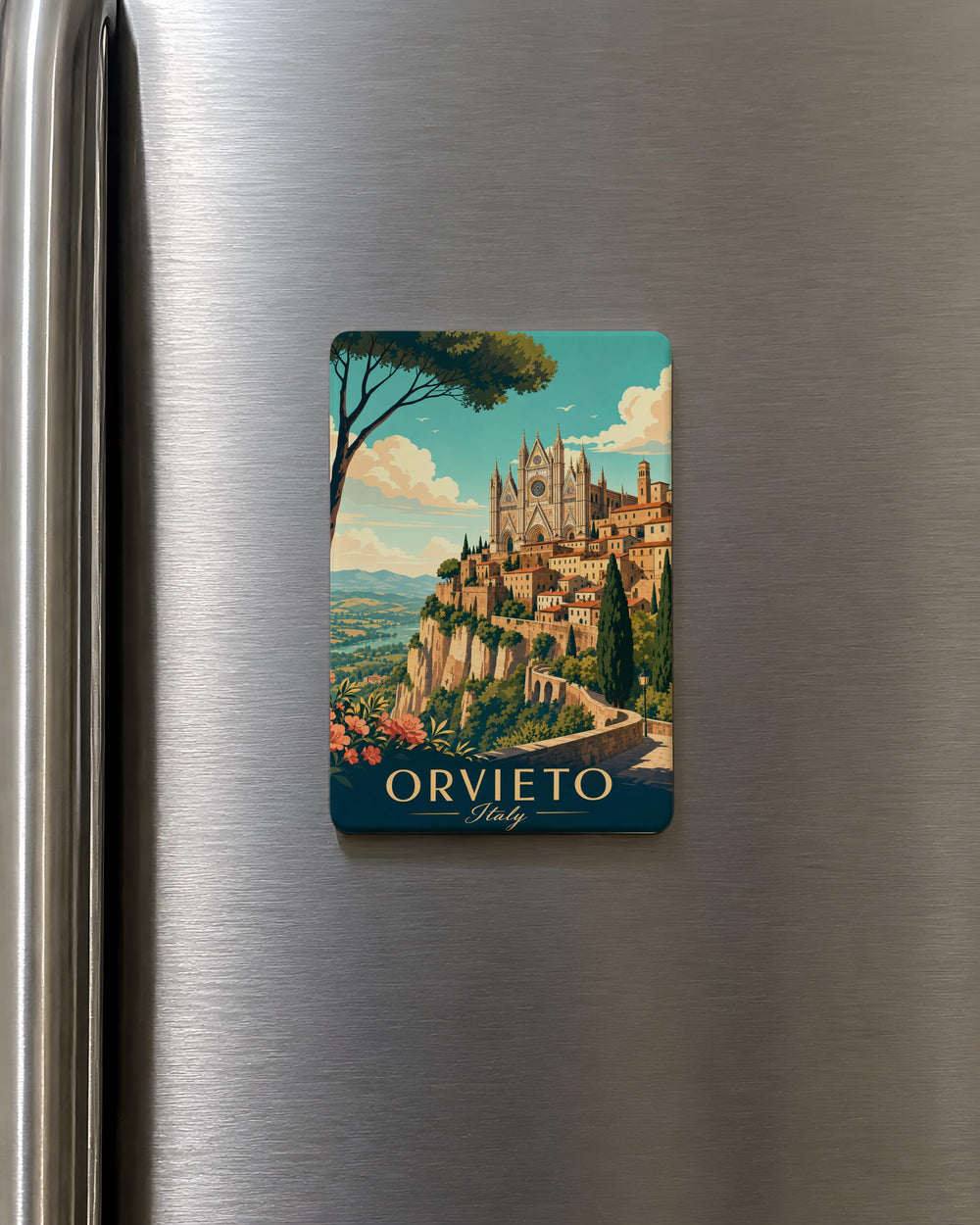 Orvieto Italy Fridge Magnet, Orvieto Cathedral Duomo Landmark Souvenir, Italian Travel Gift, Umbria Keepsake Magnet