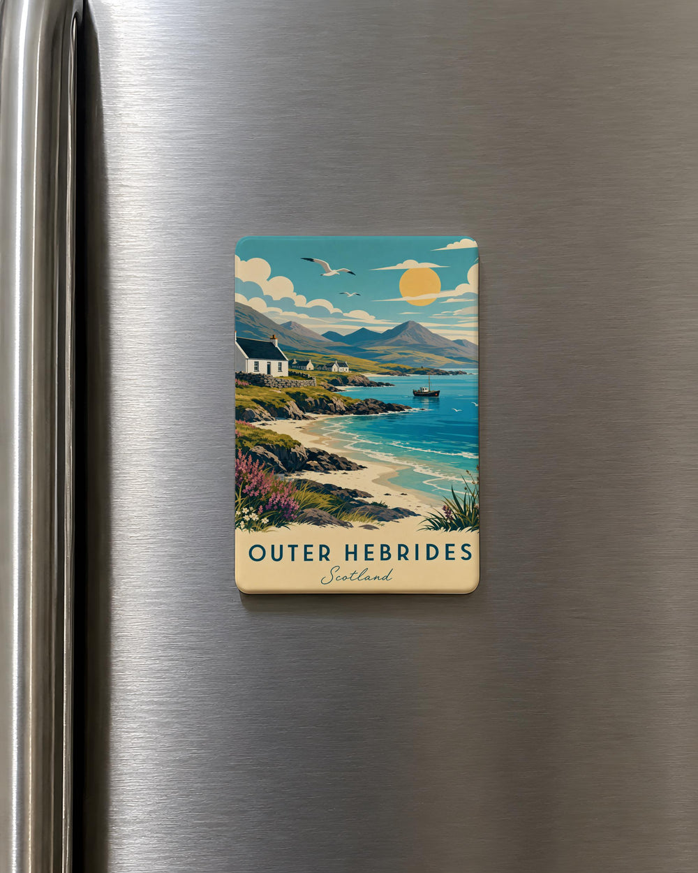 Outer Hebrides Scotland Fridge Magnet, Scottish Isles Souvenir Magnet, Hebrides Travel Keepsake, Scotland Island Magnet