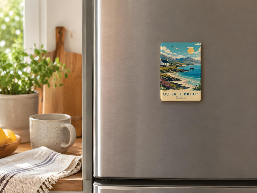 Outer Hebrides Scotland Fridge Magnet, Scottish Isles Souvenir Magnet, Hebrides Travel Keepsake, Scotland Island Magnet