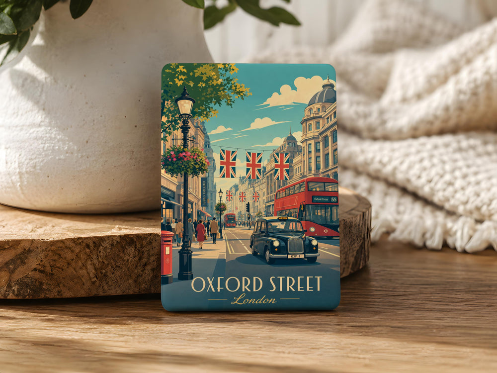 Oxford Street Fridge Magnet, London Shopping Street Souvenir, UK City Landmark Travel Keepsake Magnet