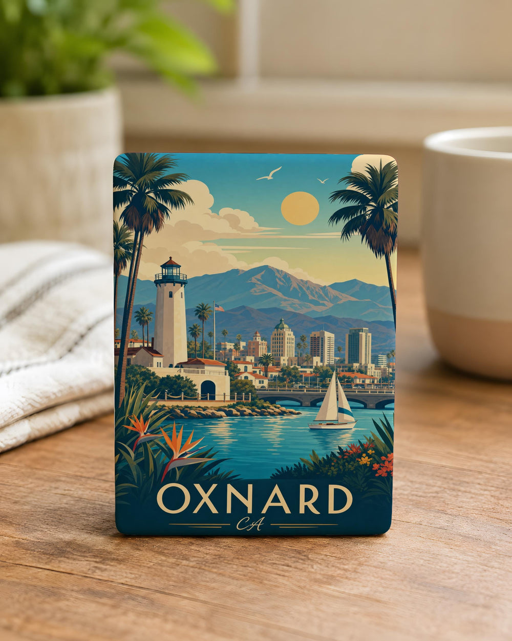 Oxnard CA Fridge Magnet, Oxnard California Souvenir Magnet, Ventura County Travel Keepsake, Coastal City Gift