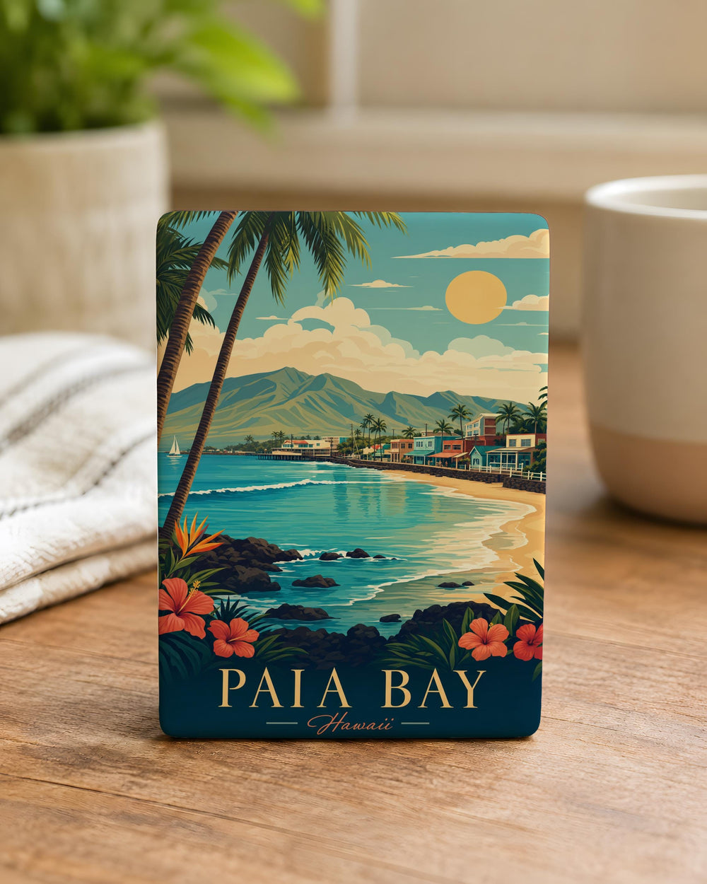 Paia Bay Fridge Magnet, Maui Hawaii Coastal Beach Souvenir, Ocean Shoreline Travel Keepsake Magnet