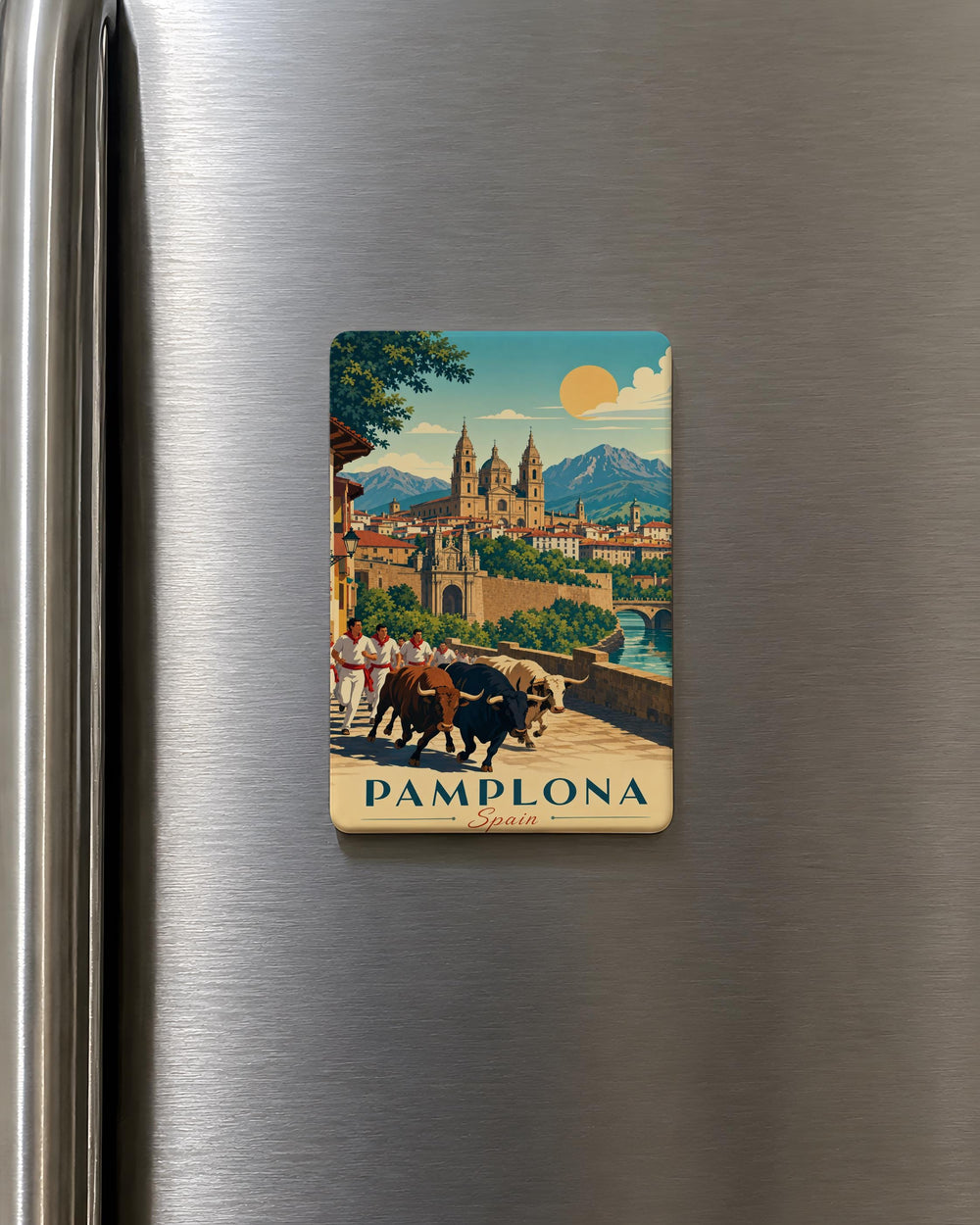 Pamplona Spain Fridge Magnet, Pamplona Souvenir Magnet, Spain Travel Gift, Pamplona City Landmark Magnet, Navarra Magnet