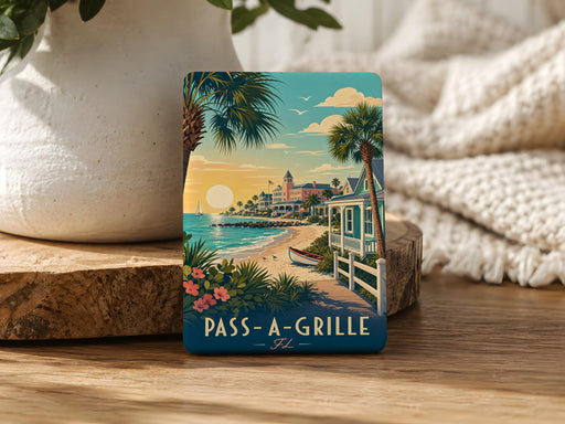 Pass-a-Grille Florida Fridge Magnet, Pass-a-Grille Beach Souvenir, St Pete Beach FL Travel Keepsake Magnet