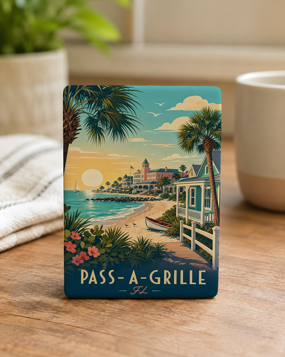 Pass-a-Grille Florida Fridge Magnet, Pass-a-Grille Beach Souvenir, St Pete Beach FL Travel Keepsake Magnet