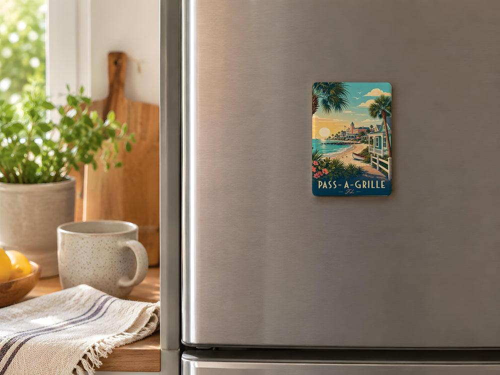 Pass-a-Grille Florida Fridge Magnet, Pass-a-Grille Beach Souvenir, St Pete Beach FL Travel Keepsake Magnet