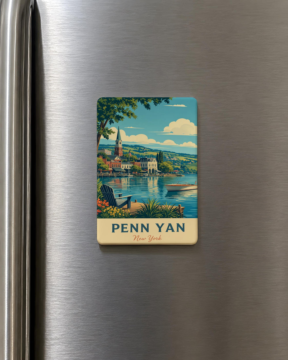 Penn Yan NY Fridge Magnet, Penn Yan New York Souvenir Magnet, Finger Lakes Travel Keepsake, Upstate NY Gift