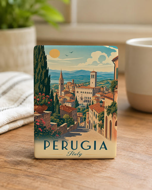 Perugia Italy Fridge Magnet, Perugia Souvenir Magnet, Umbria Travel Gift, Italian City Landmark Magnet, Italy Vacation Keepsake
