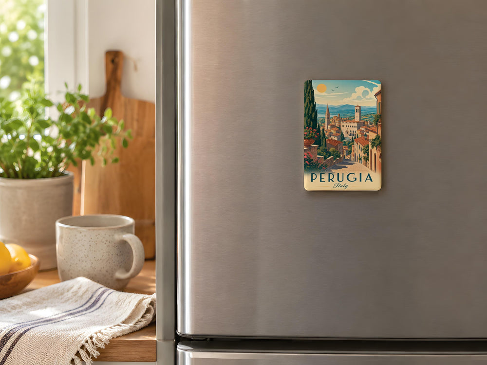 Perugia Italy Fridge Magnet, Perugia Souvenir Magnet, Umbria Travel Gift, Italian City Landmark Magnet, Italy Vacation Keepsake