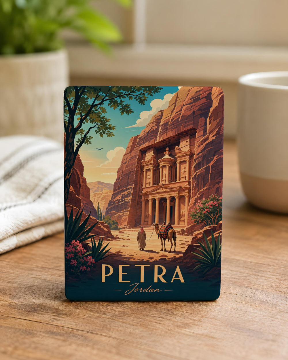 Petra Jordan Fridge Magnet, Ancient Rock-Cut City Landmark Souvenir Magnet, Jordan Travel Keepsake Magnet