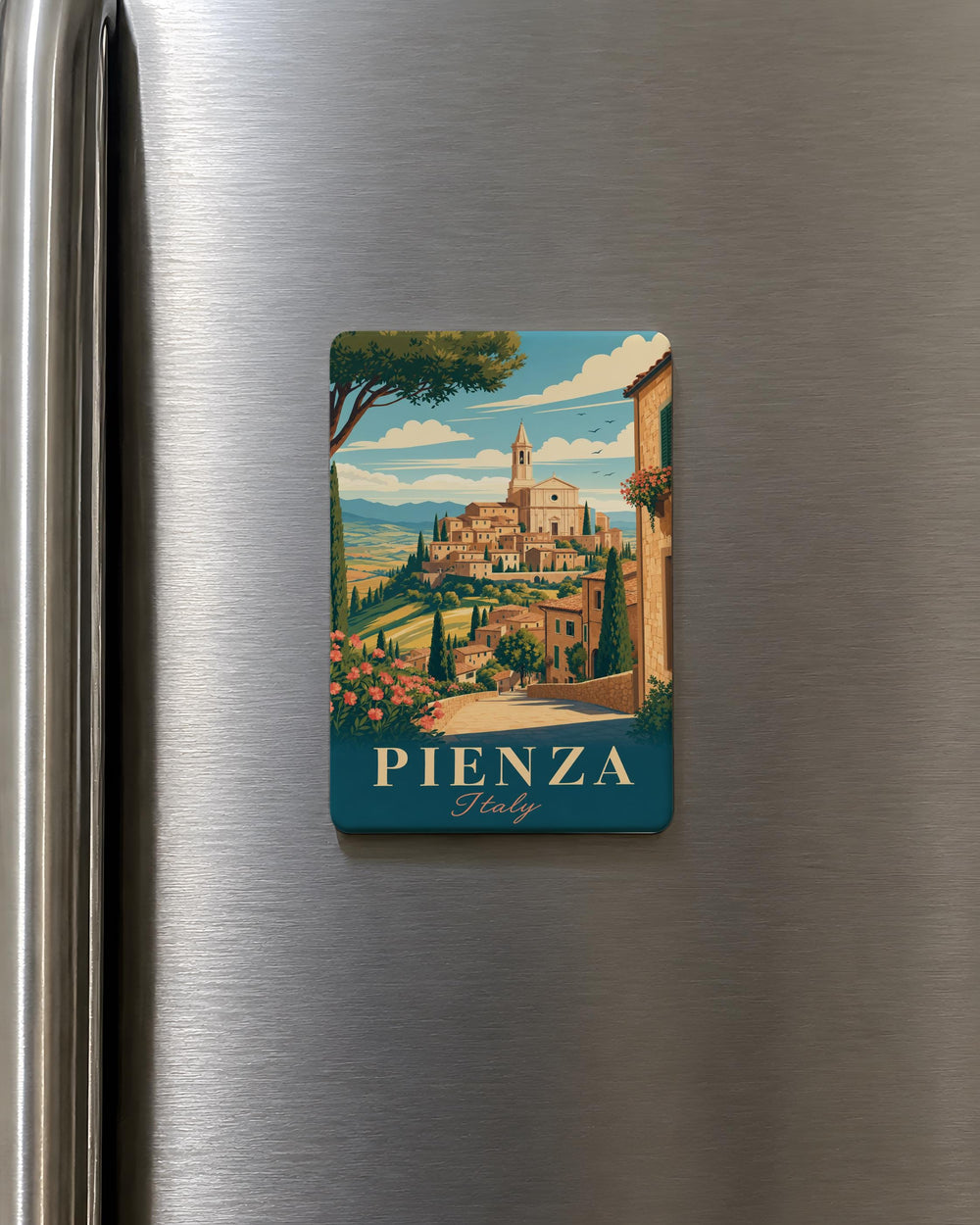 Pienza Italy Fridge Magnet, Pienza Tuscany Souvenir Magnet, Italian Travel Keepsake, Pienza Town Landmark Magnet