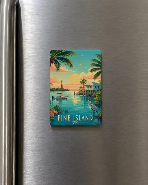 Pine Island Florida Fridge Magnet, Pine Island FL Souvenir Magnet, Island Vacation Keepsake, Florida Gulf Coast Travel Gift