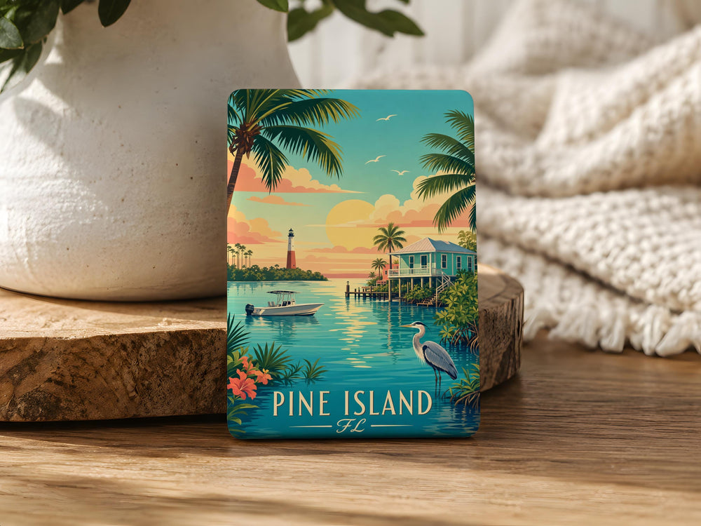 Pine Island Florida Fridge Magnet, Pine Island FL Souvenir Magnet, Island Vacation Keepsake, Florida Gulf Coast Travel Gift