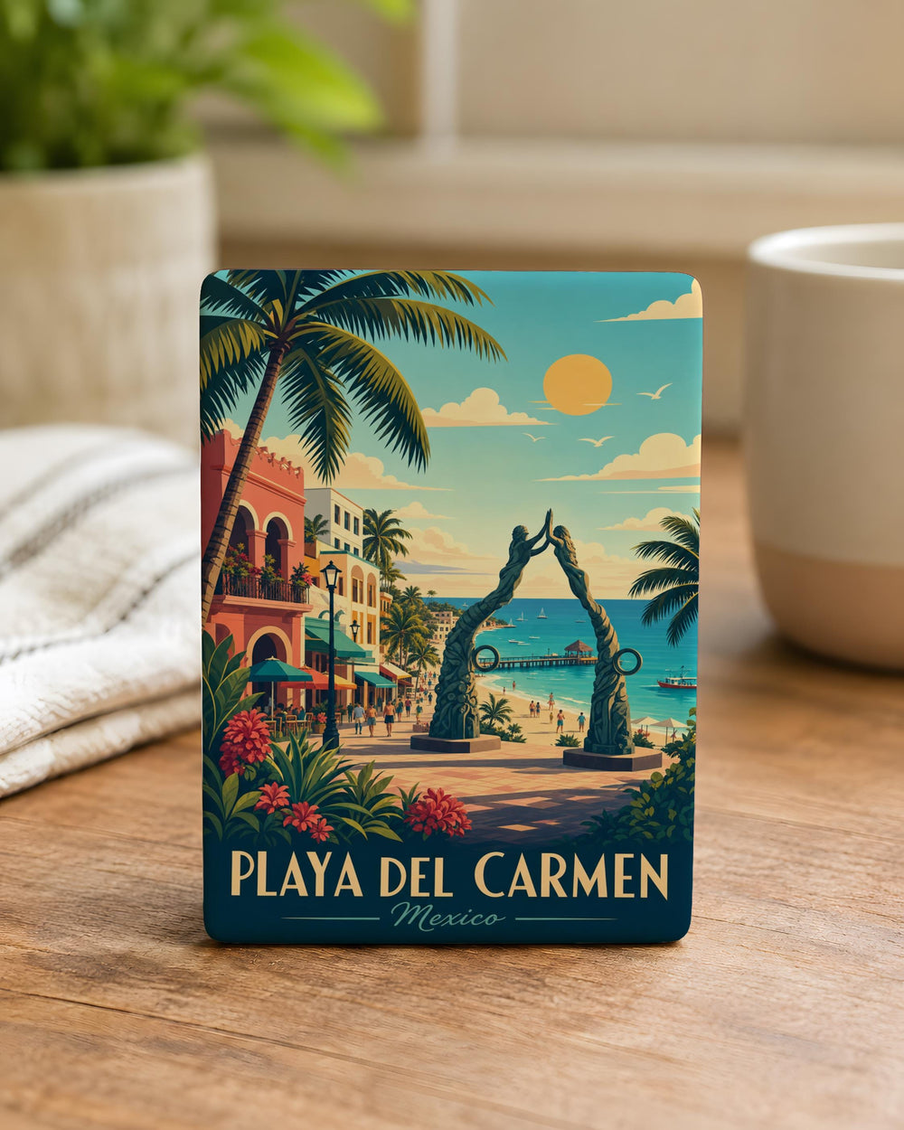 Playa del Carmen Mexico Fridge Magnet, Riviera Maya Souvenir Magnet, Beach Travel Keepsake, Quintana Roo Vacation Magnet