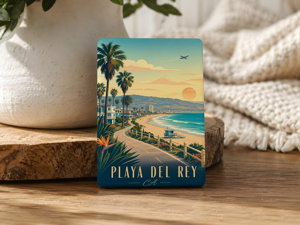 Playa del Rey CA Fridge Magnet, Playa del Rey California Souvenir Magnet, Los Angeles Beach Neighborhood Travel Keepsake Magnet