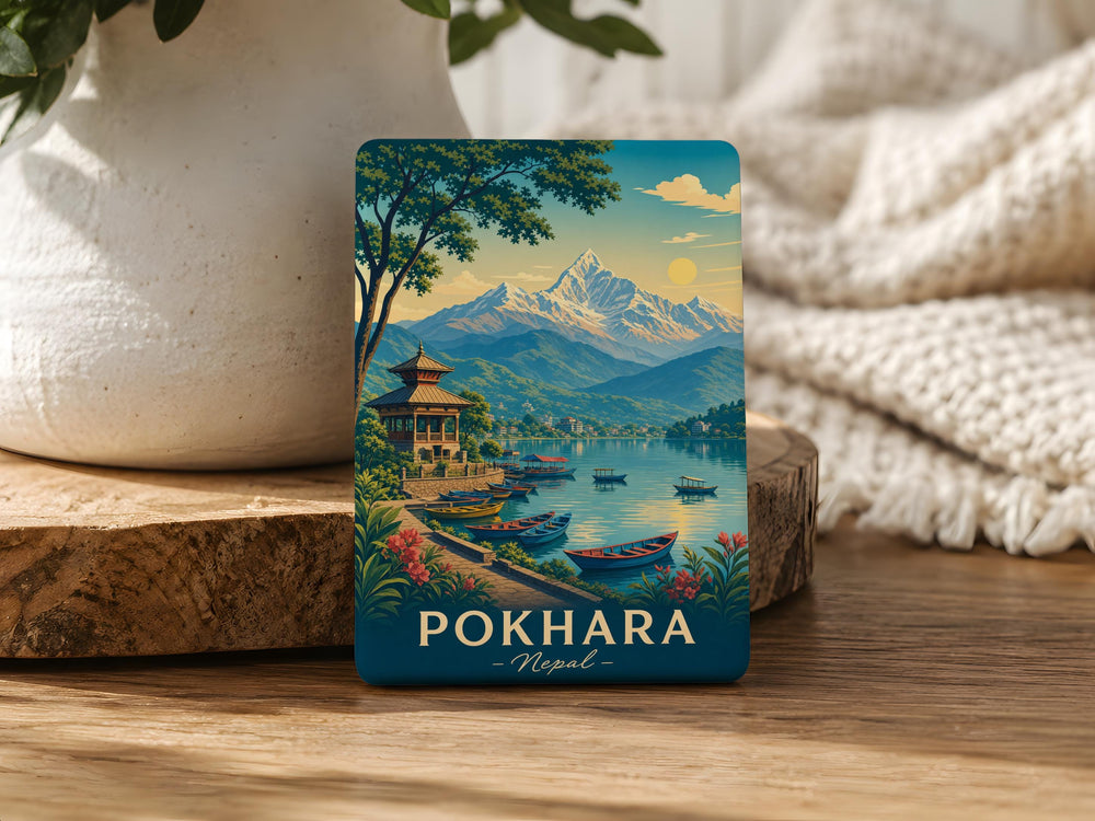 Pokhara Nepal Fridge Magnet, Pokhara City Souvenir Magnet, Nepal Travel Gift, Pokhara Landmark Keepsake, Himalayan Destination Magnet