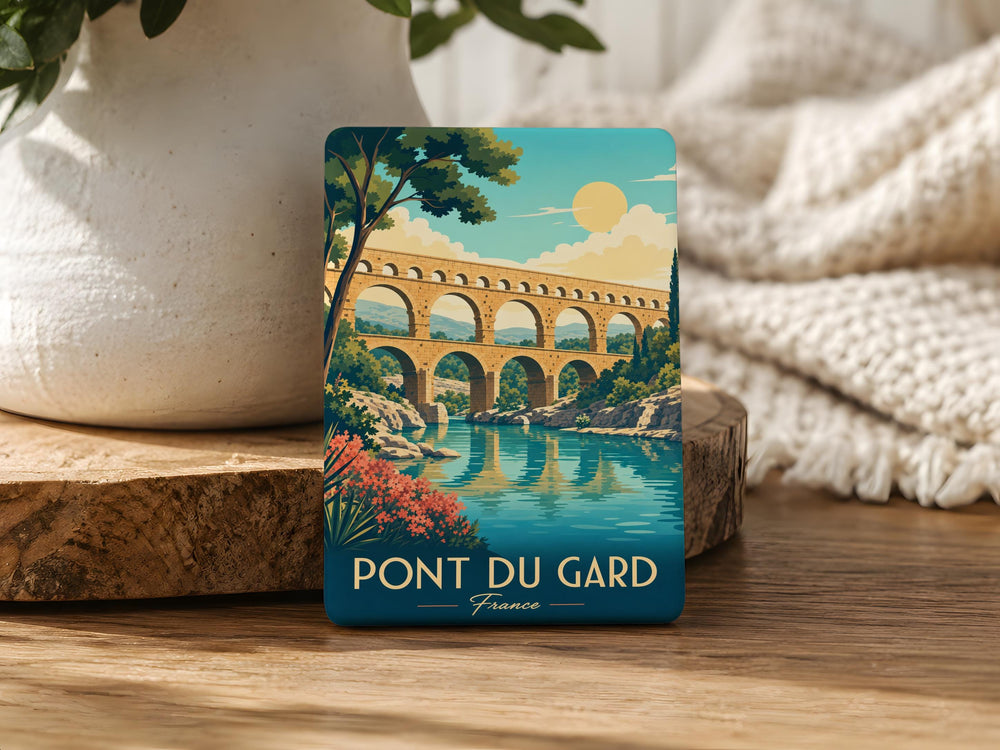 Pont du Gard Fridge Magnet, Roman Aqueduct Landmark Souvenir, France Travel Gift, Nîmes Provence Keepsake Magnet