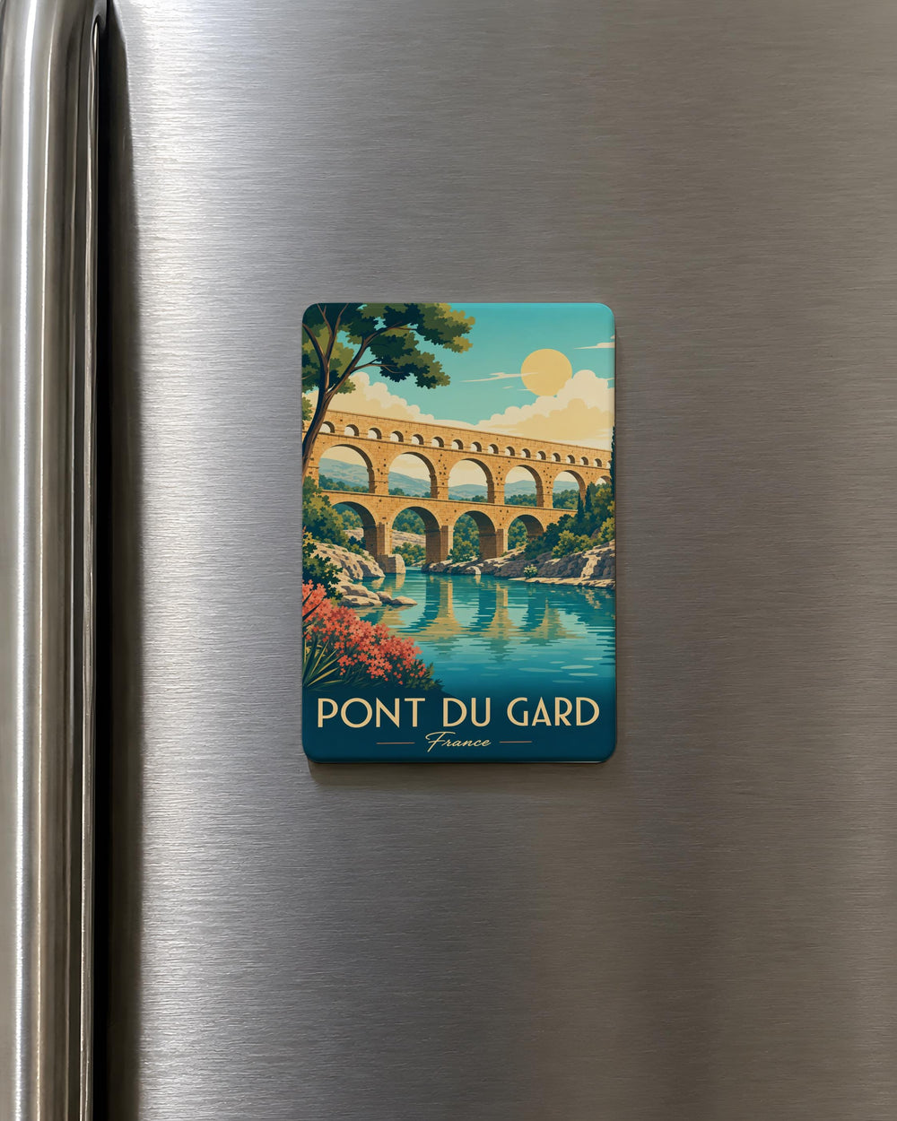 Pont du Gard Fridge Magnet, Roman Aqueduct Landmark Souvenir, France Travel Gift, Nîmes Provence Keepsake Magnet