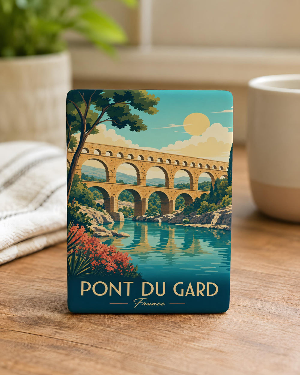 Pont du Gard Fridge Magnet, Roman Aqueduct Landmark Souvenir, France Travel Gift, Nîmes Provence Keepsake Magnet