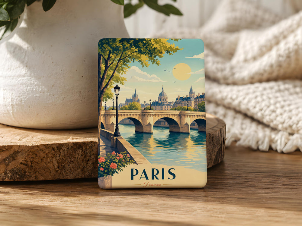 Pont Neuf Paris Fridge Magnet, Seine River Bridge Landmark Souvenir Magnet, France Travel Gift Kitchen Magnet