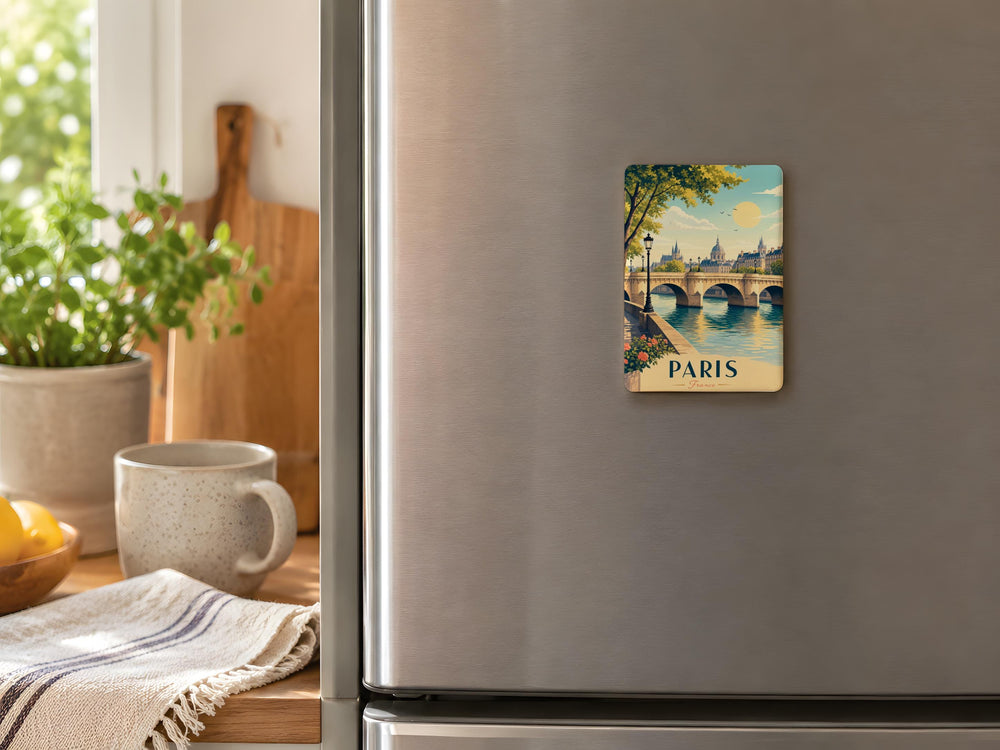 Pont Neuf Paris Fridge Magnet, Seine River Bridge Landmark Souvenir Magnet, France Travel Gift Kitchen Magnet