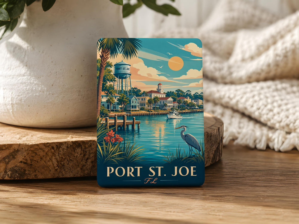 Port St Joe FL Fridge Magnet, Port St Joe Florida Souvenir Magnet, Gulf Coast Beach Town Travel Keepsake Magnet