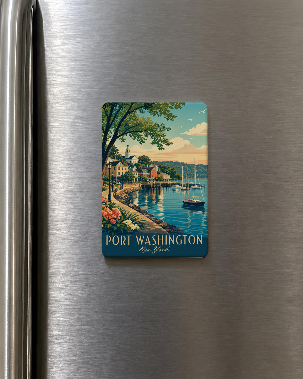 Port Washington NY Fridge Magnet, Port Washington New York Souvenir Magnet, Long Island Travel Keepsake Magnet