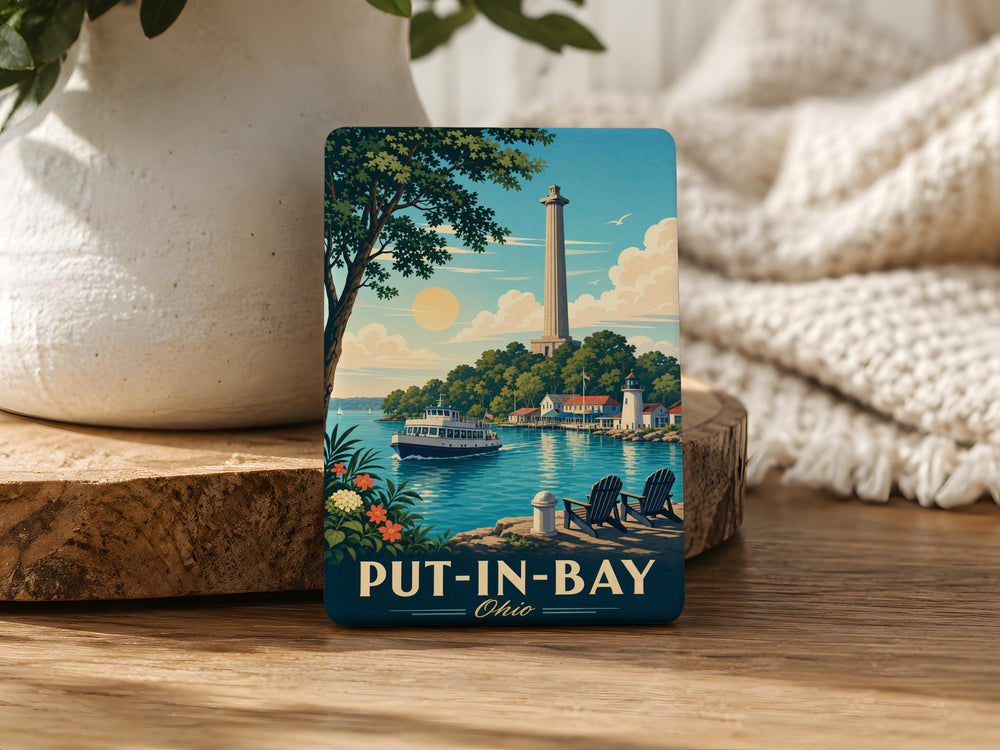 Put-in-Bay Ohio Fridge Magnet, Lake Erie Island Souvenir, South Bass Island Travel Gift, Put in Bay Vacation Keepsake