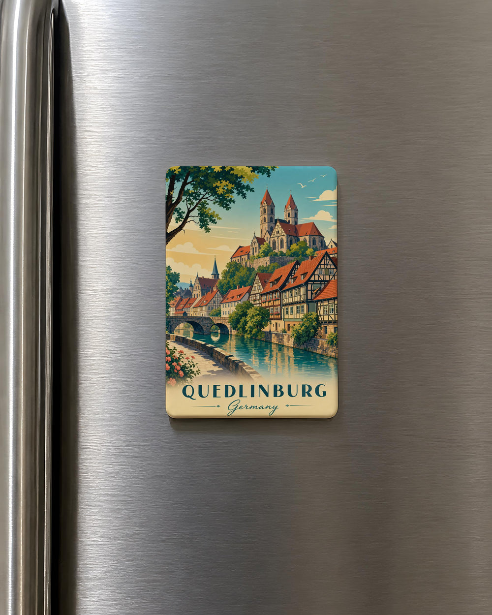 Quedlinburg Germany Fridge Magnet, Quedlinburg Old Town Landmark Souvenir Magnet, German Travel Keepsake Magnet