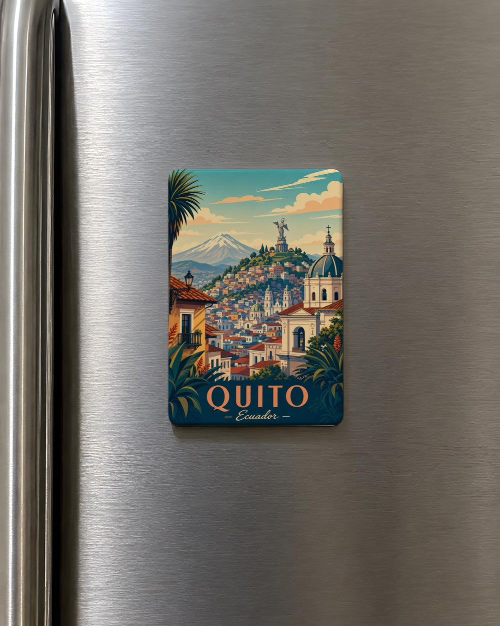 Quito Ecuador Fridge Magnet, Quito Souvenir Magnet, Ecuador Travel Gift, Quito Landmark Keepsake Magnet